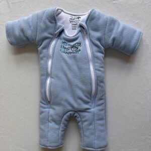 Baby Merlins Small 3-6 Months Small Blue Magic Sleepsuit Fleece Swaddle Boys